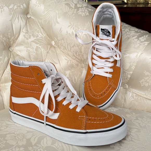 Brand New Vans Suede SK8-Hi Tapered Shoes Desert Sun High Top Skater Sneakers - Picture 1 of 15
